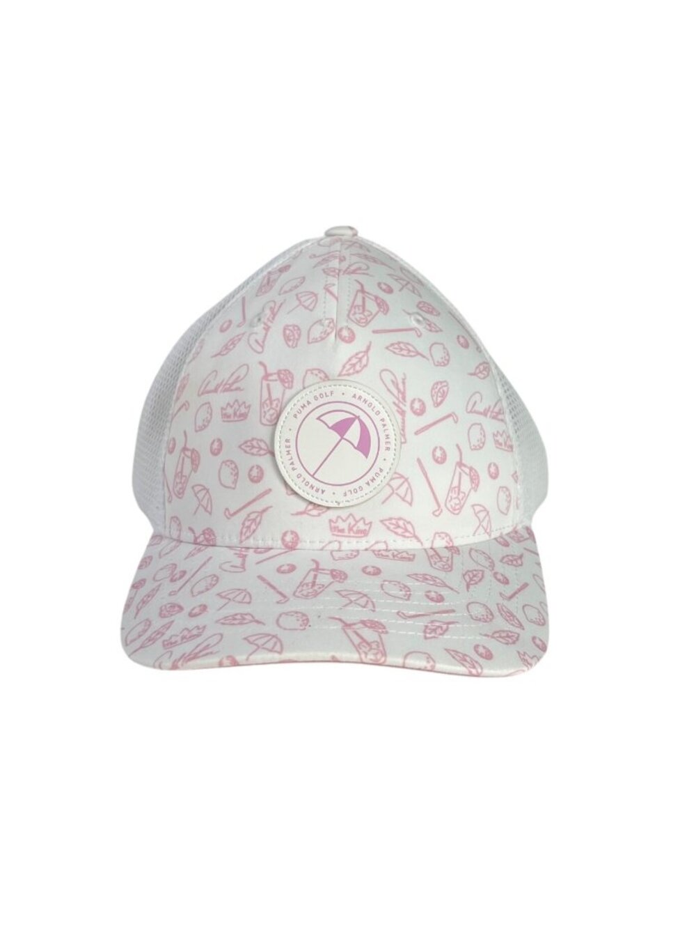 Puma Arnold Palmer Golf Baseball Hat Cap Pink White Adjustable Snap Closure